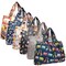 Wrapables Large Foldable Tote Nylon Reusable Grocery Bags, 6 Pack, Precious Pets